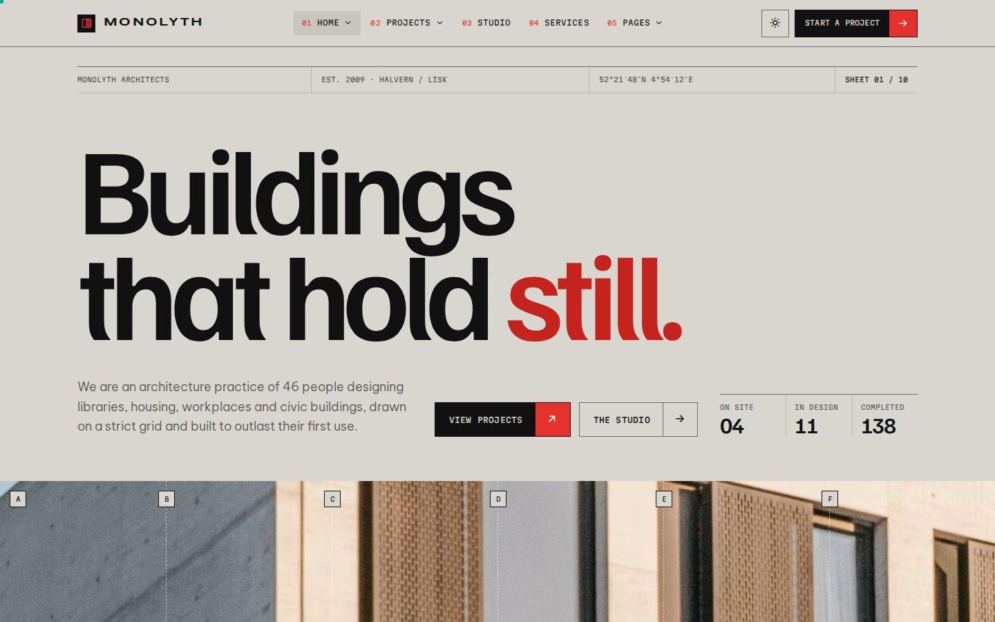Monolyth home page preview